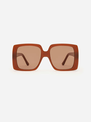 brown square-framed sunglasses