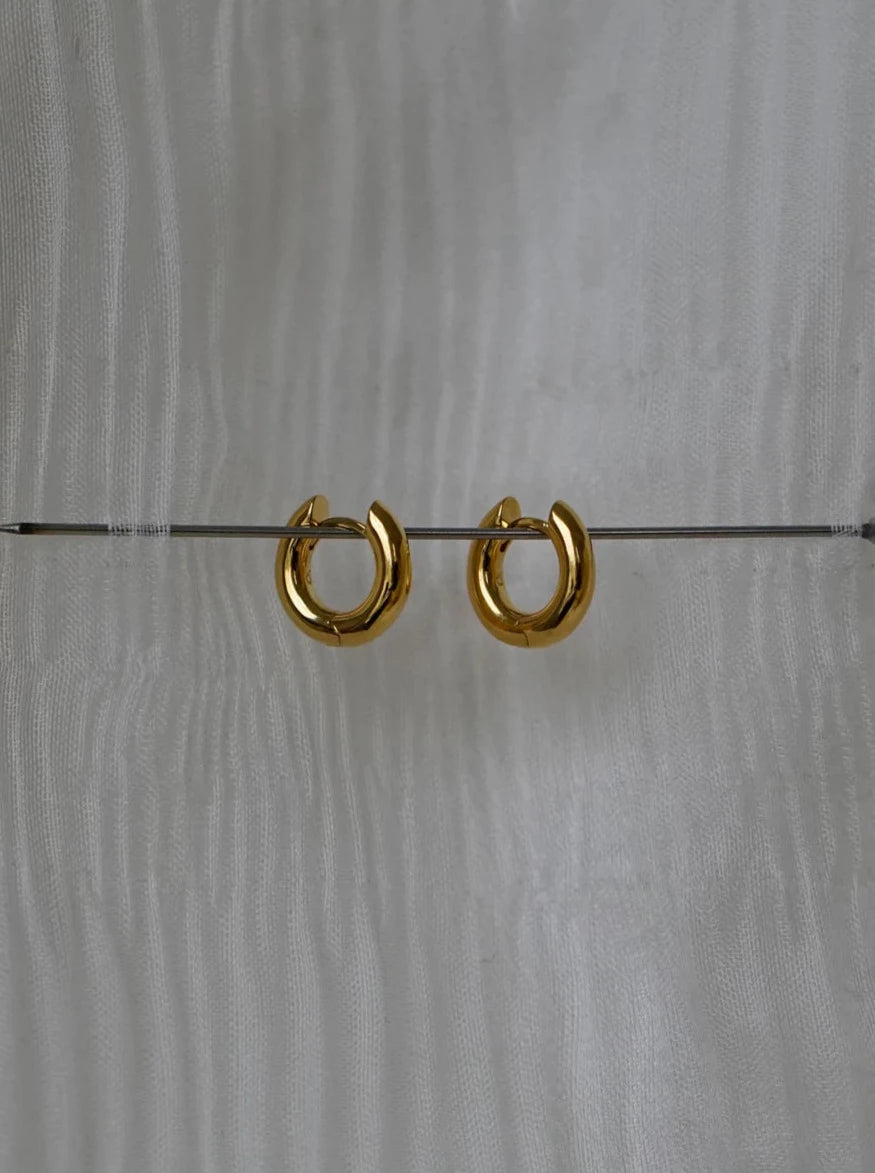 Small Chunky Hoops / Yellow Gold Vermeil