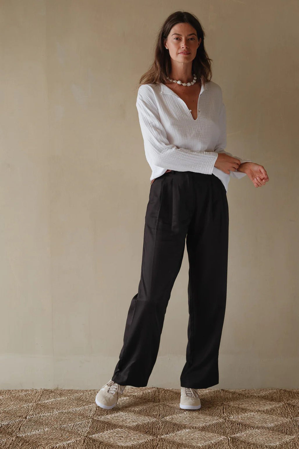 Pleated Trouser / Black