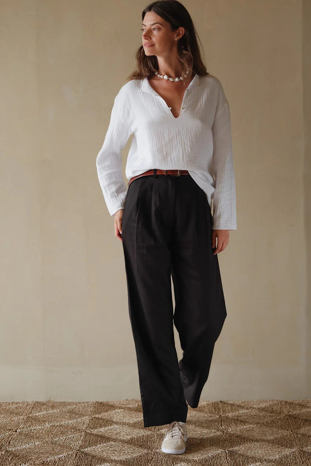 Pleated Trouser / Black