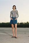 Tulle T-Shirt Floral Print / Blue