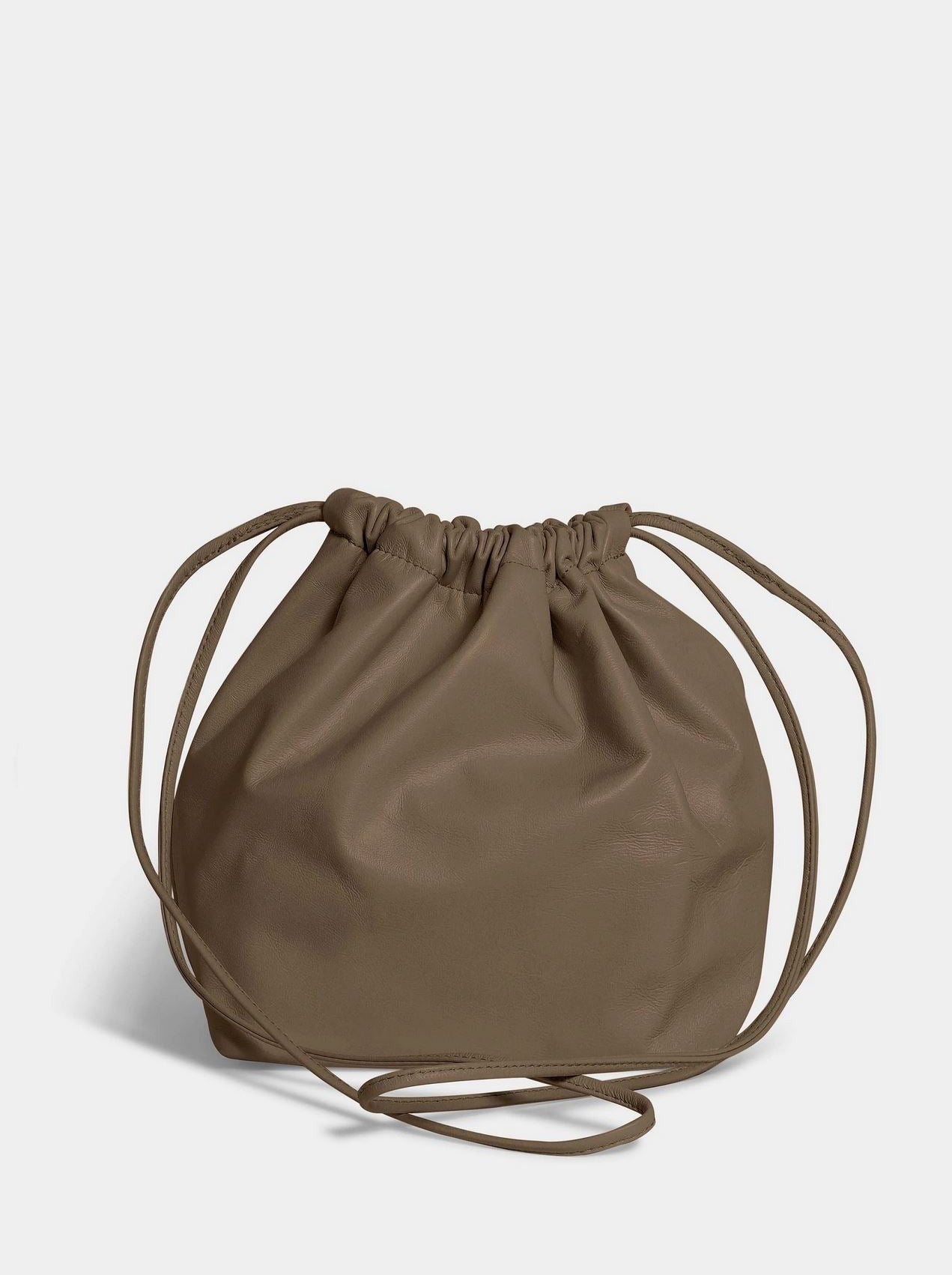 Hereu Gathered-leather Drawstring Bucket Bag In Brown