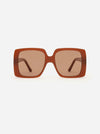brown square-framed sunglasses