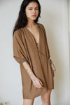 The Double Over Dress/ Taupe