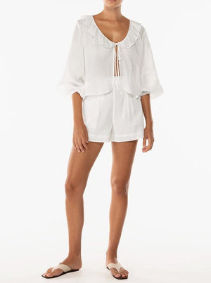 Magnolia Ruffle Blouse / White