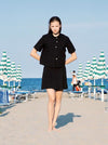 Linen Mini Skirt / Black