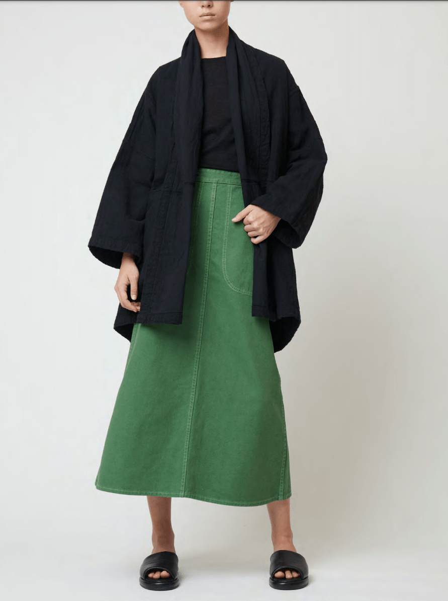 Atelier Delphine Haori Coat (Double Layered Cotton Gauze) / Black