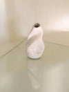 sculpted small ceramic vase with pink splashes 