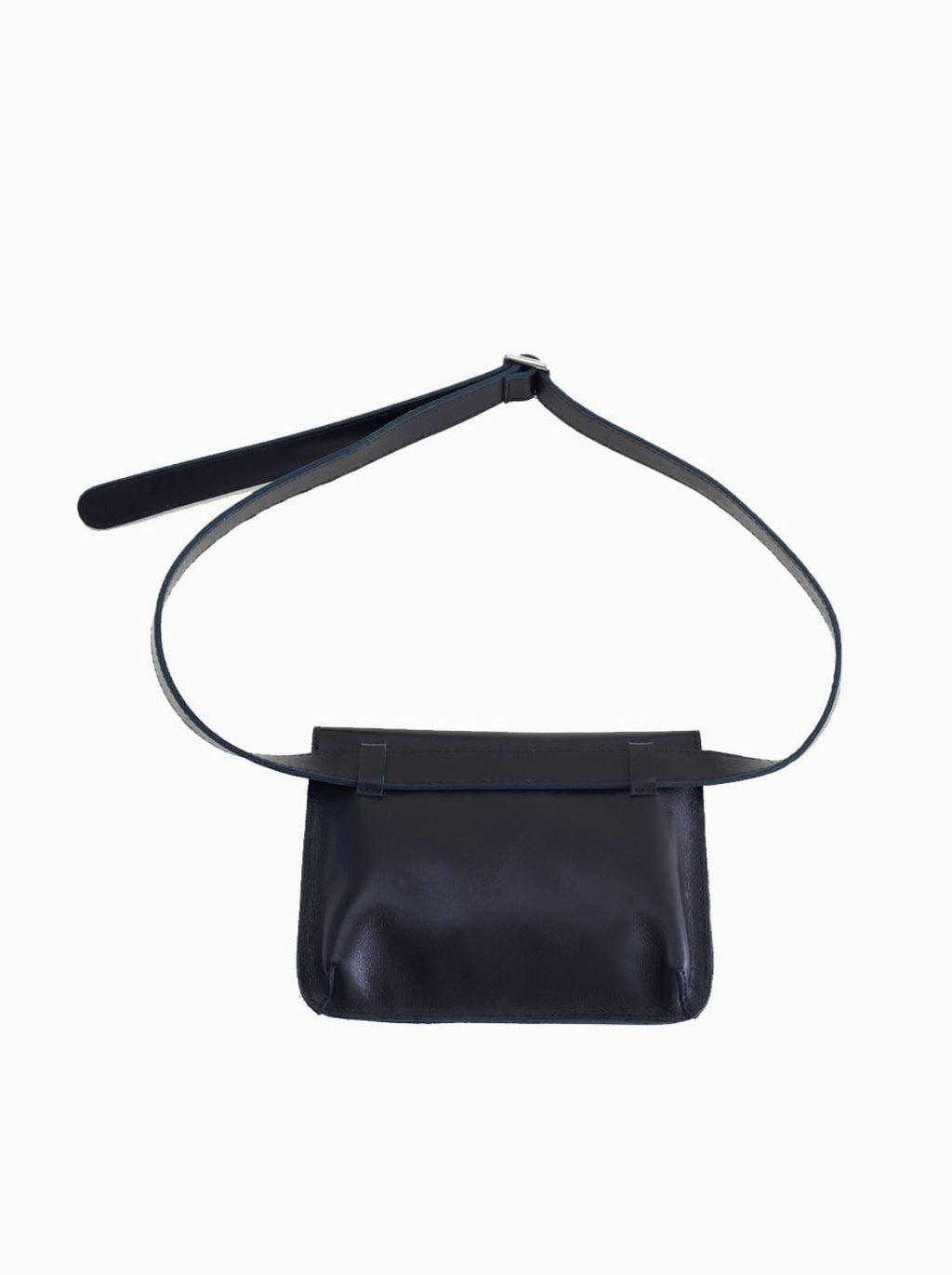 back view of a black belt bag by are studio