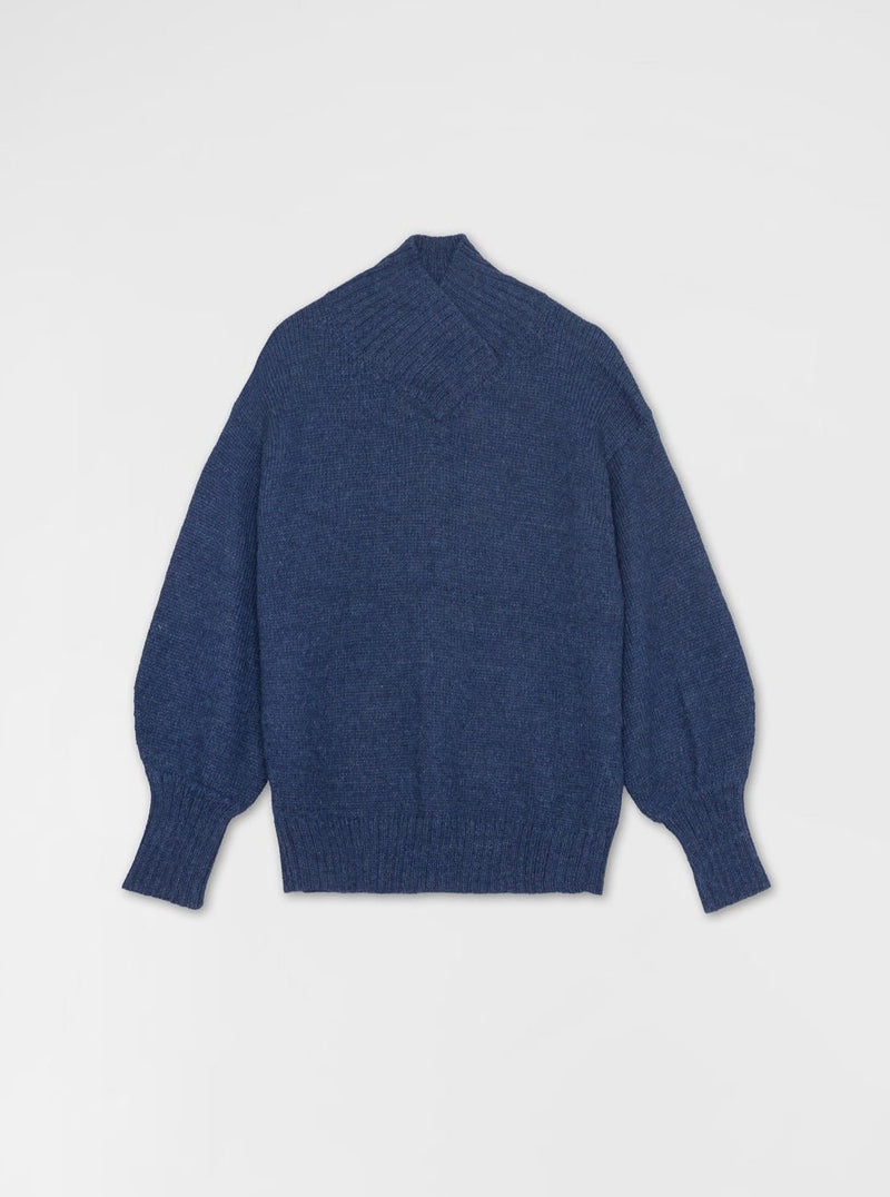 High V-Neck Sweater / Blue